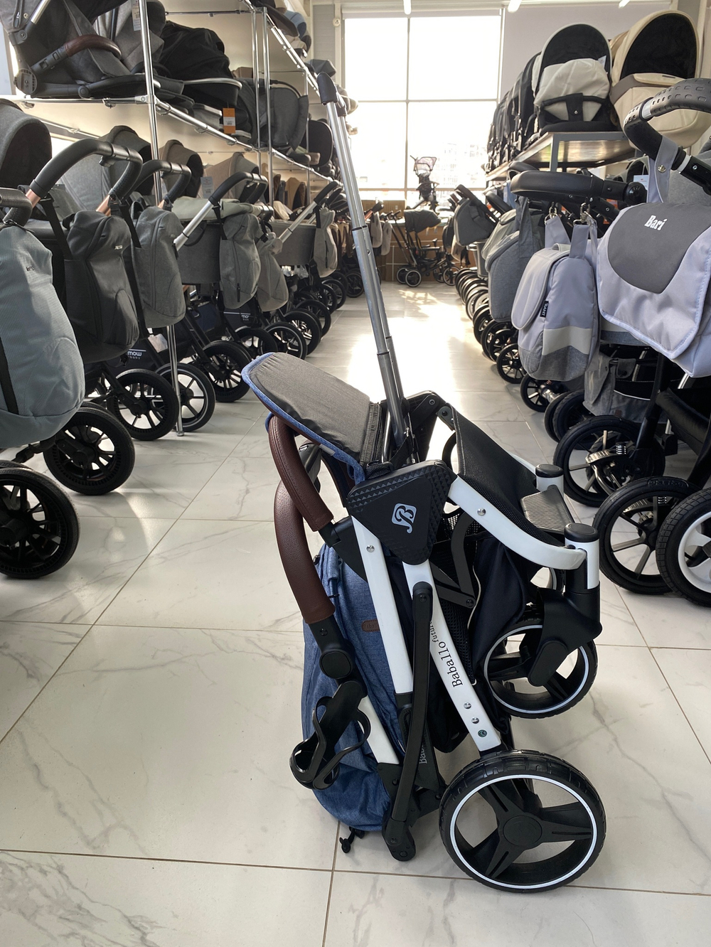 Коляска прогулочная Babalo 2023 Синий белая рама