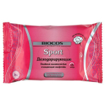 Салфетки влажные BIOCOS SPORT дезодорирующие для женщин 15 шт