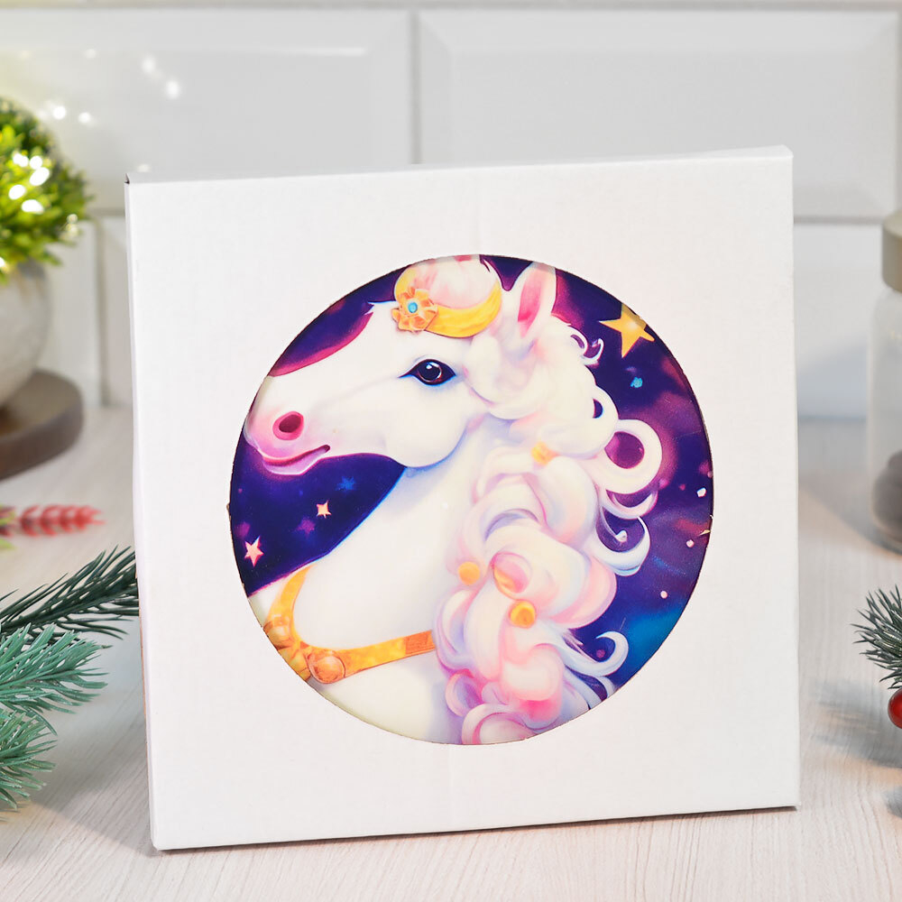 Подставка под горячее керамика-пробка 16см Символ года 2026 №11