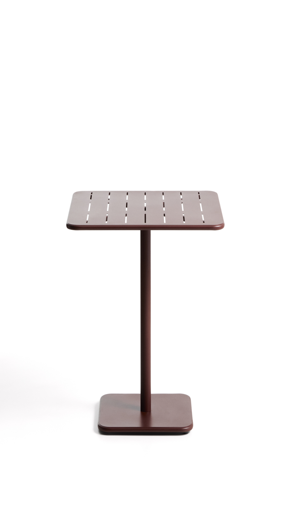 Уличный стол Brai из оцинкованной стали бордового цвета, 70 x 70 см