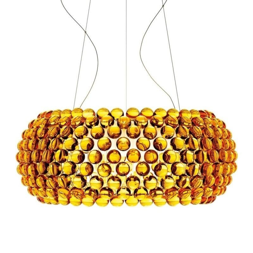 Pendant design lamp  CABOCHE grande by Foscarini (Amber)