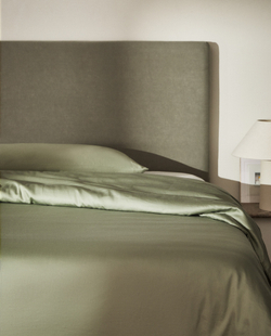 ZARA HOME (300 НИТЕЙ) ПОДОДЕЯЛЬНИК ИЗ ХЛОПКА, ЗЕЛЕНЫЙ