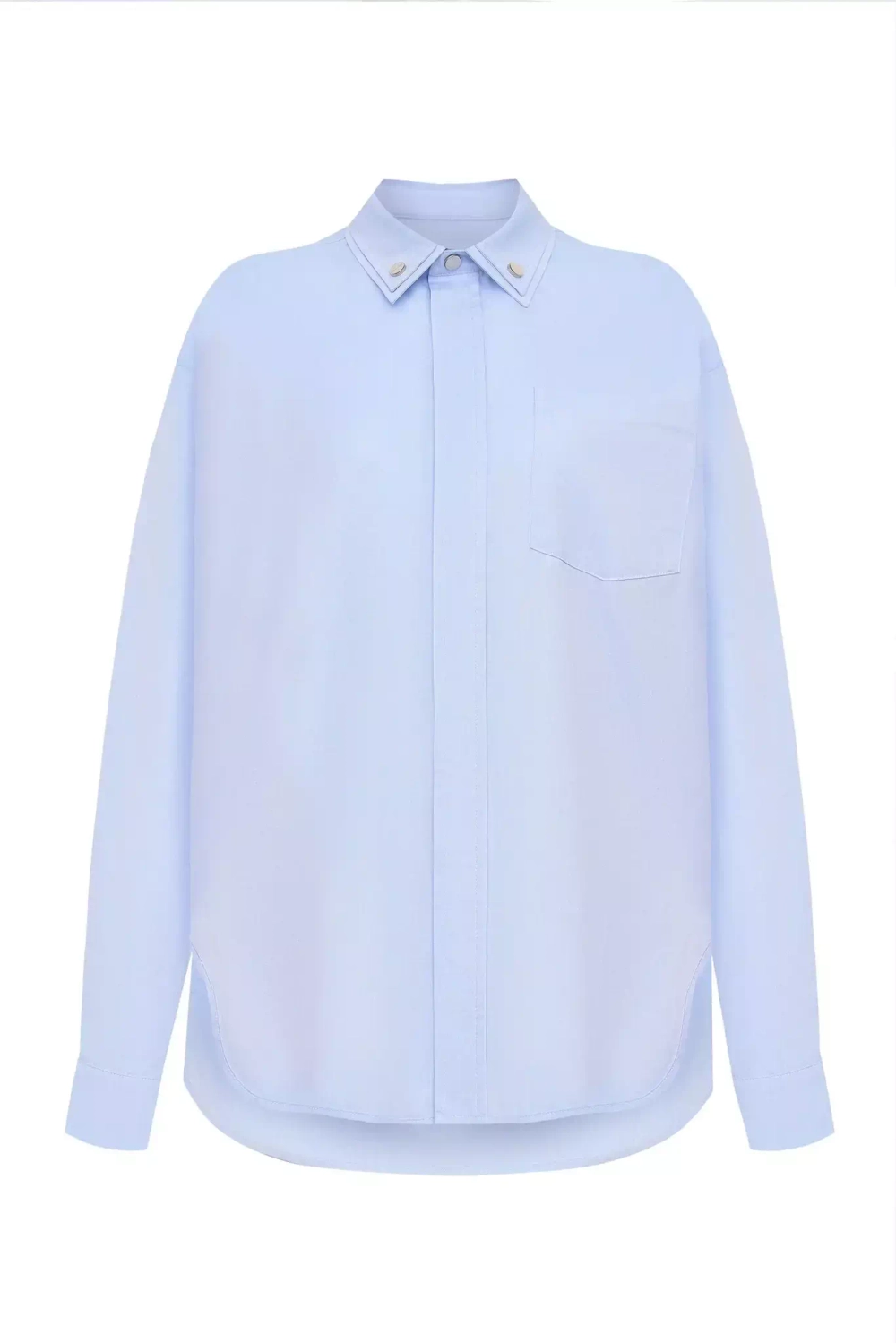 Хлопковая рубашка c кнопками на воротнике
