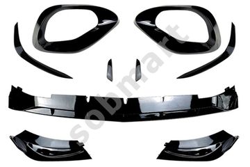 Юбка переднего бампера V.2 глянцево - черный для Mercedes C class W206 2021+