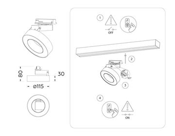 Трековый однофазный светодиодный светильник 15W 4200K GL6868 BK черный Track System Ambrella