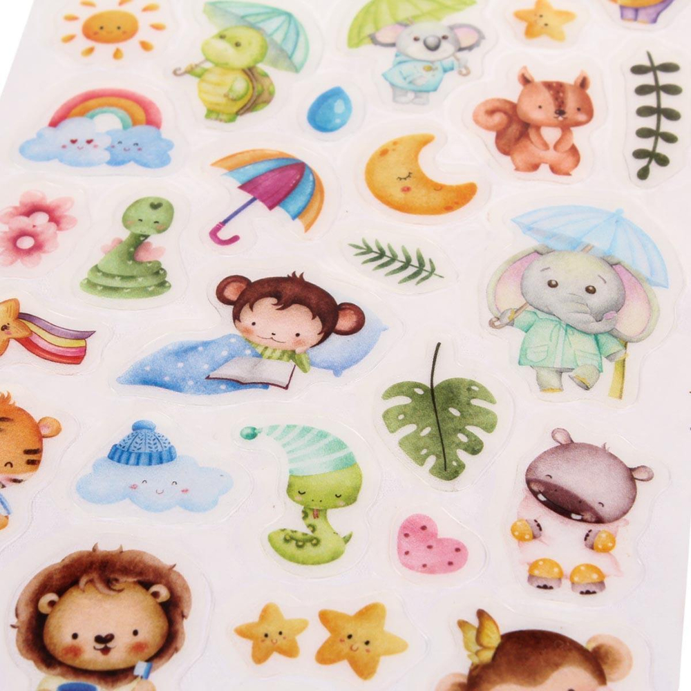 Наклейки "Милые животные" 21,5*11см. светятся в темноте