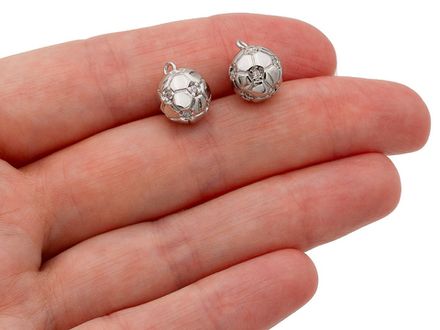 Подвеска "Футбольный мяч" 12мм, со стразами