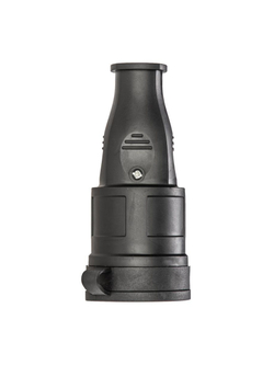 Розетка 16А IP44 прямая с заземл. каучук черн. КОСМОС RKsm-Z-IP(B)16A