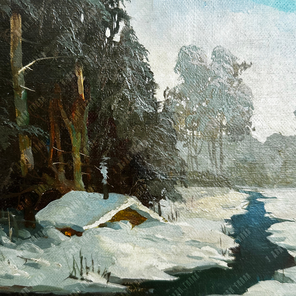 Быков В. А. (р. 1958 г.) Зимнее утро. Холст, масло. Россия, 2013 г.