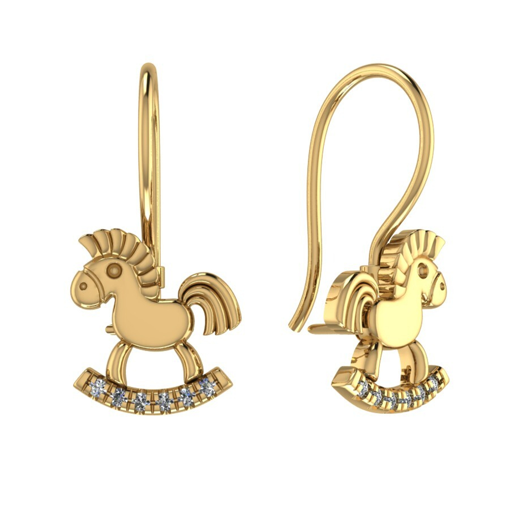 Серьги из золота 585 пробы с Фианит