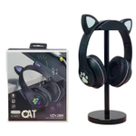 Беспроводные Bluetooth наушники детские с ушками котика LED+ Светящиеся уши "Cat VZV-28m"