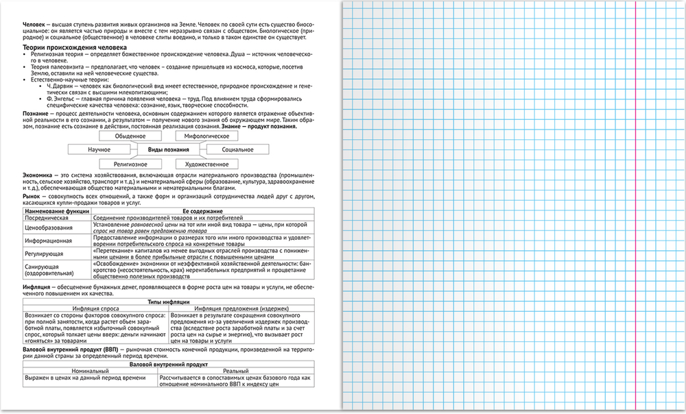 Тетрадь предметная 48 л., TOTAL BLACK ОБЩЕСТВОЗНАНИЕ, клетка