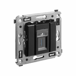 USB 3.0 розетка одинарная в стену, тип А-А, "Avanti", "Черный квадрат"