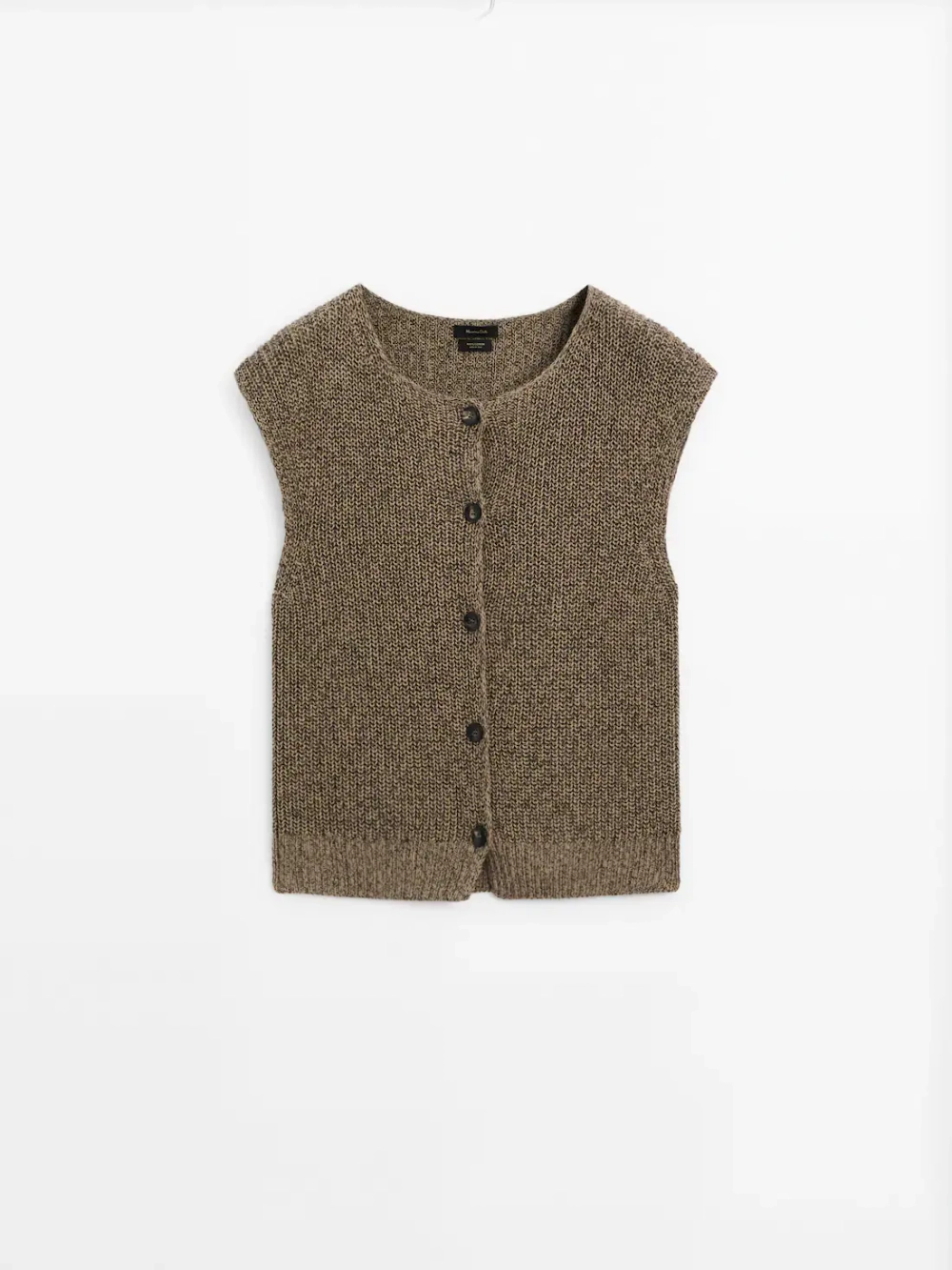 Massimo Dutti Жилет платочной вязки из 100% хлопка, серый