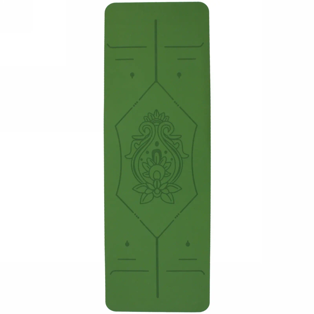 Коврик для йоги «Мандала» 183*61*06 см (ТРЕ), зеленый