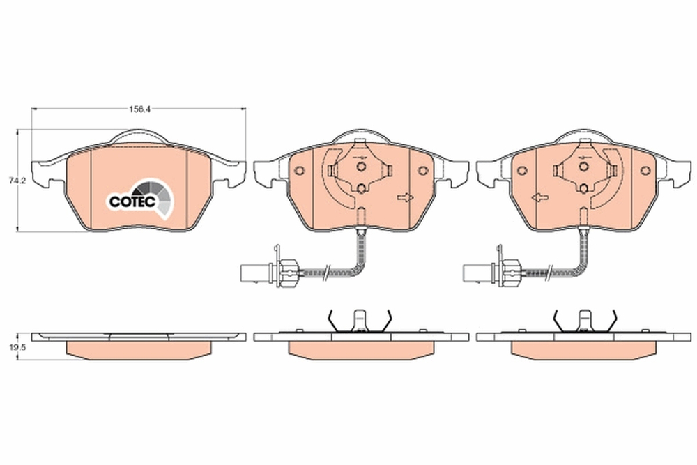 TRW - GDB1307-TRW - Brake Pad Set, disc brake