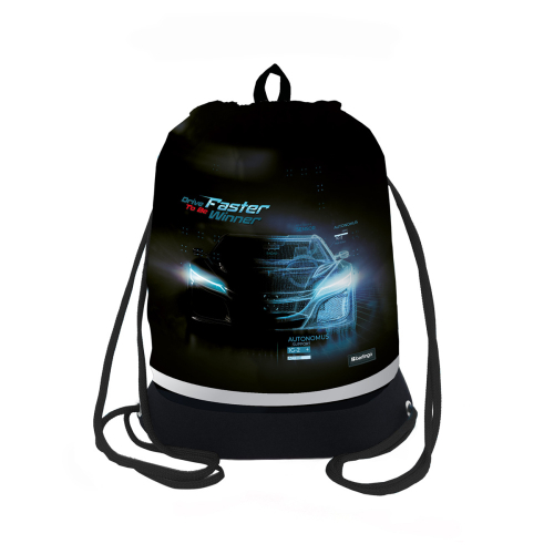 Мешок для обуви 1 отделение "Drive", 400*480мм, расширяющееся дно, светоотражающая лента, карман на молнии, Berlingo