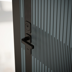 Входная металлическая дверь в квартиру с зеркалом Лабиринт ISSIDA узкое зеркало 19 Грей софт(светло-серый матовый, без текстуры)