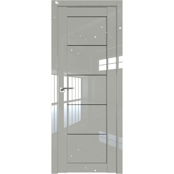 Межкомнатная дверь глянцевая Profil Doors 2.11L галька люкс остеклённая