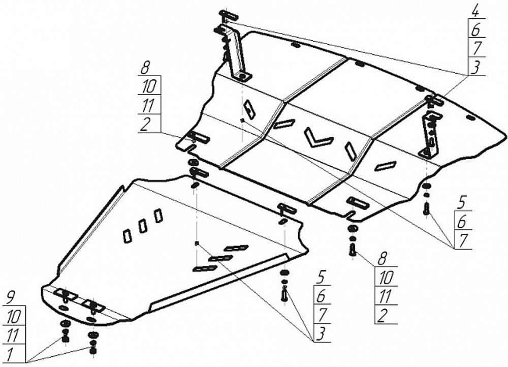 Защита стальная 2 мм Nissan Skyline 2001-2004 MOTODOR.01451