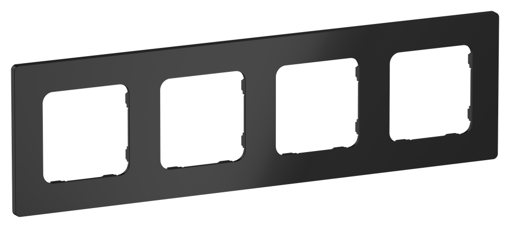 FLITE Рамка 4-местная РУ-4-К-ФлЧ черный IEK