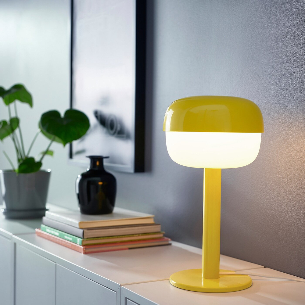 IKEA BLÅSVERK  (ИКЕА БЛÅСВЕРК)  -  Настольная лампа, желтая, 36 см