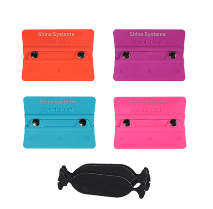 Shine Systems Набор из 4-х ракелей прямоугольной формы с насадками из войлока 10*7,2см