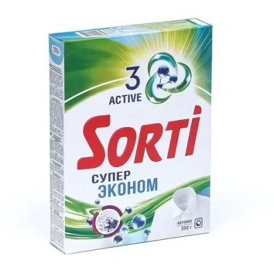 Порошок стиральный SORTI Супер эконом ручная стирка 350гр