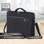 Сумка портфель BRAUBERG SYDNEY с отделением для ноутбука 17 3" откидная крышка черная 34х44х6 см