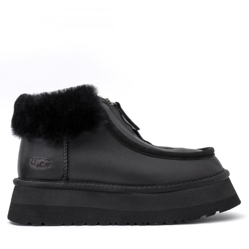 Ugg Funkette Platform Boots Leather Black