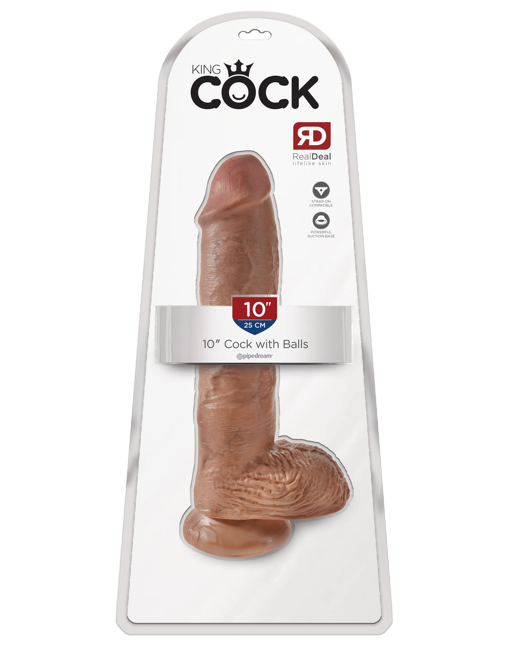 Фаллоимитатор King Cock 25 см мулат Cock with Balls Pipedream 550922PD