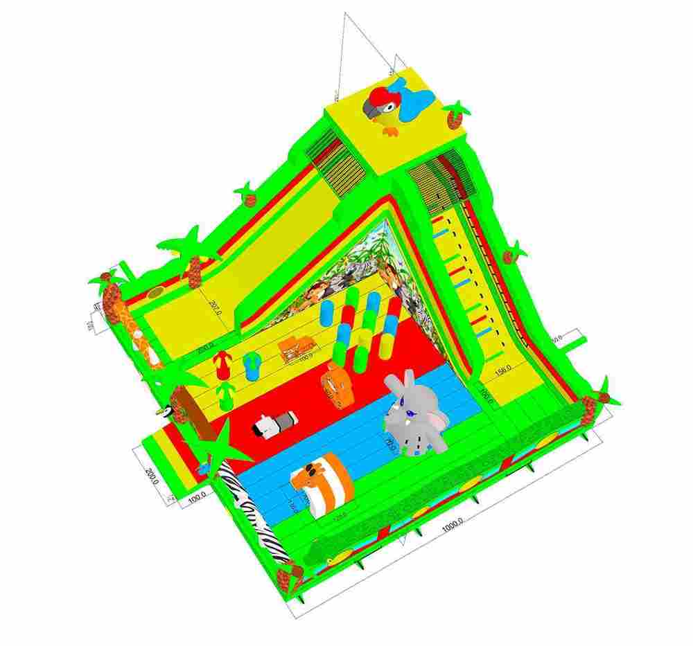 Коммерческий надувной батут «Сафария», 10*10*7,9 м