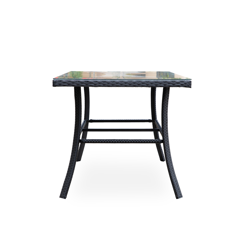 Стол прямоугольный  арт.GS017 120х80см (каркас черный, столешница стекло) "Garden story"