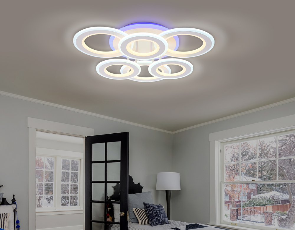 Потолочный светодиодный светильник с пультом FA8805 WH белый 174W 550*550*130 (ПДУ РАДИО 2.4)
