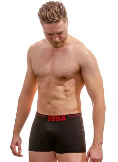 Хлопковые трусы-боксеры с принтом на резинке (Размер: L) (Цвет: черный)