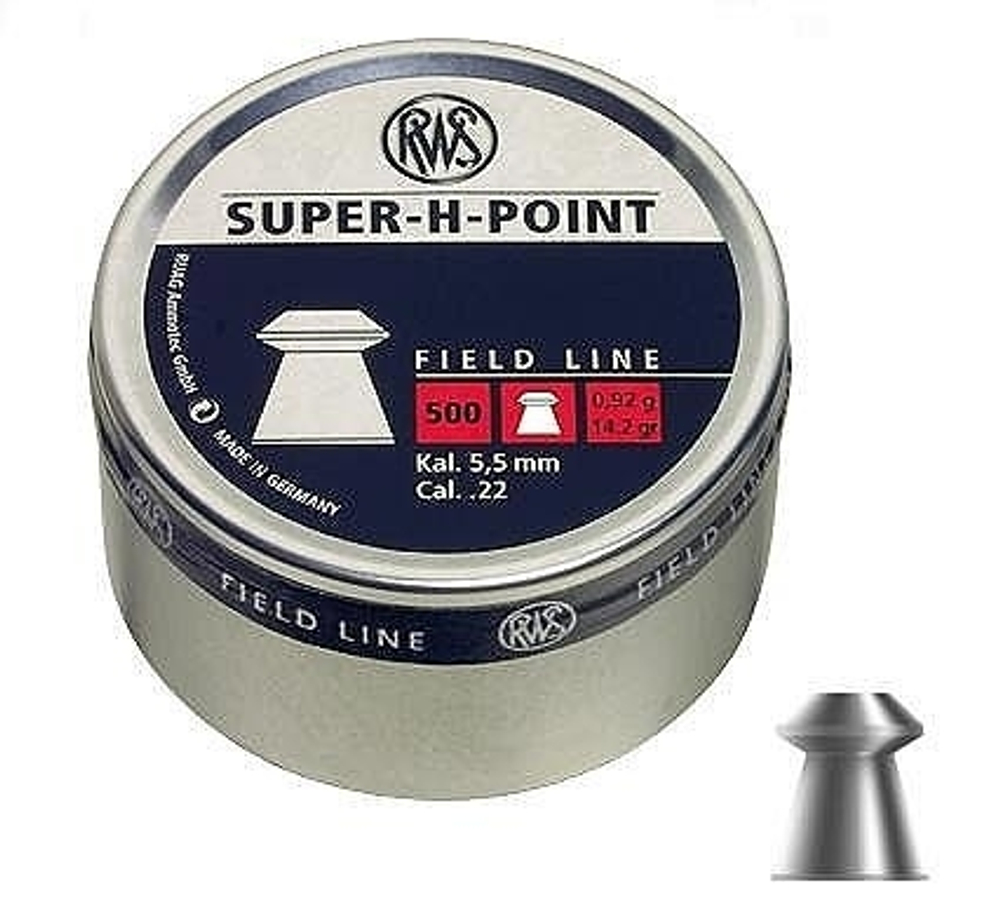 Пуля пневматическая RWS Super H-Point 4.5mm 0.45гр.(500 шт.)