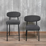 Стул полубарный Lucas 2 серый шенилл с чёрными ножками