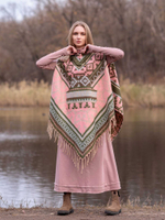 Пончо женское шерстяное с орнаментом