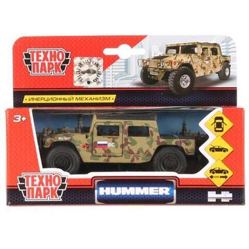 Машина металл HUMMER h1 ПИКАП, 12 см, дв., багаж., инерц., кор. Технопарк