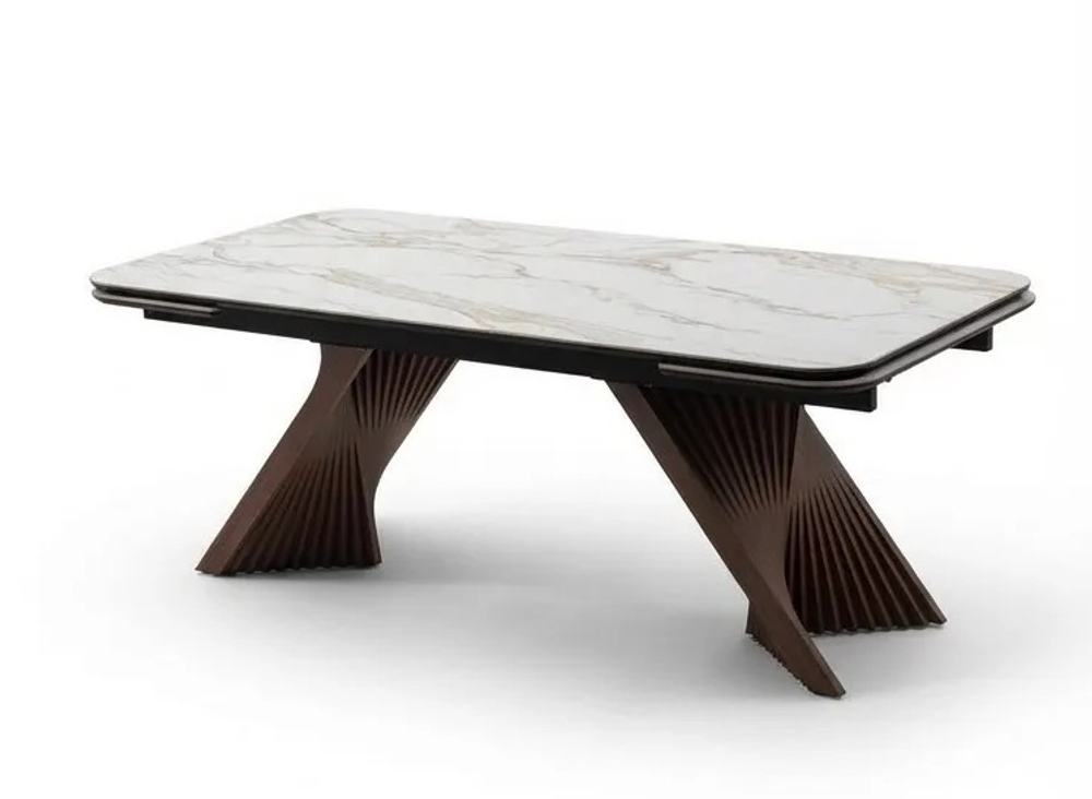 Стол М-City DISAUR Манхэттен 200 Светлый Беж ( Drac Cold Xlim), керамика, Орех Карни Натуральный