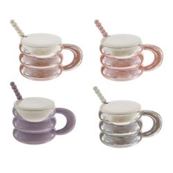 GAEM Кружка с крышкой и ложкой, 420 мл, L9,5 W9,5 H8 см, 4в.