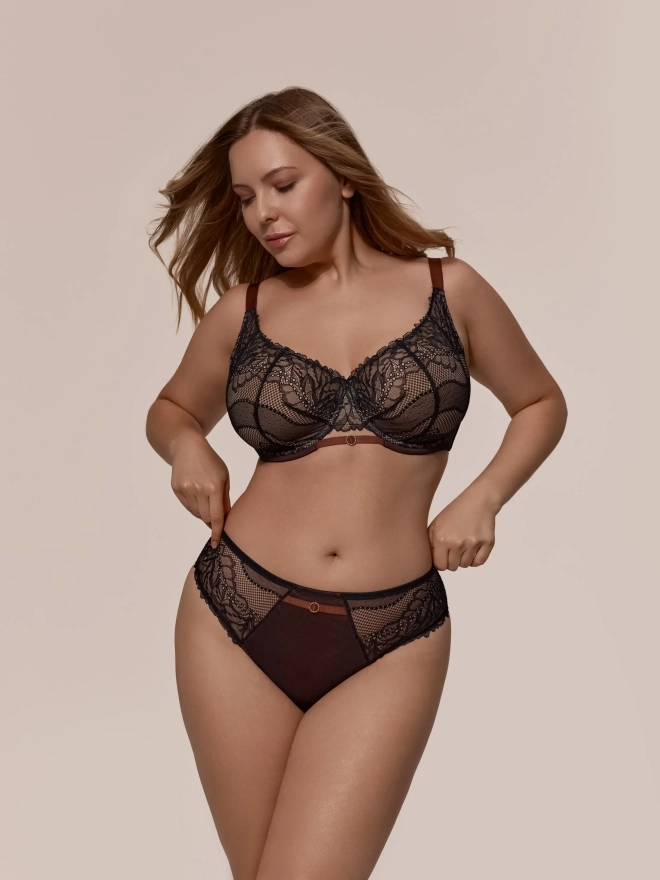 Трусы слипы MOON черная охра