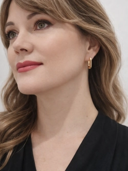 Серьги Xuping «Квадратные конго» Gold 18K
