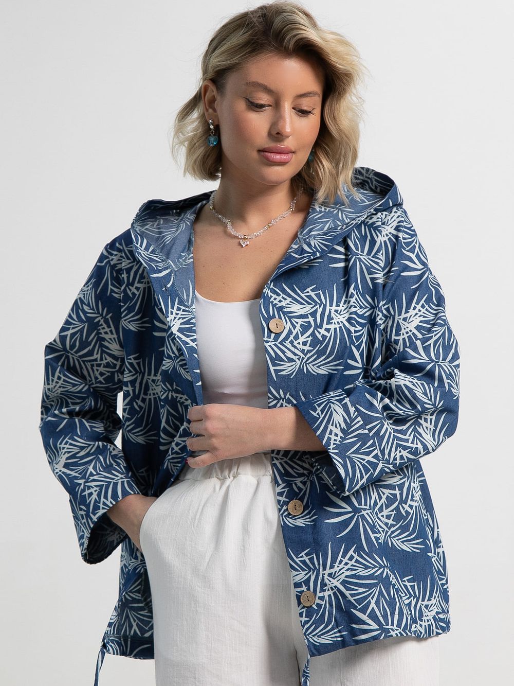 Пыльник Летний день (бело-синий) Б15182-8М LT Collection