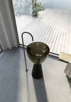 Раковина Abber Kristall 45 AT2703Black-Vesuvian Черная Оливковая