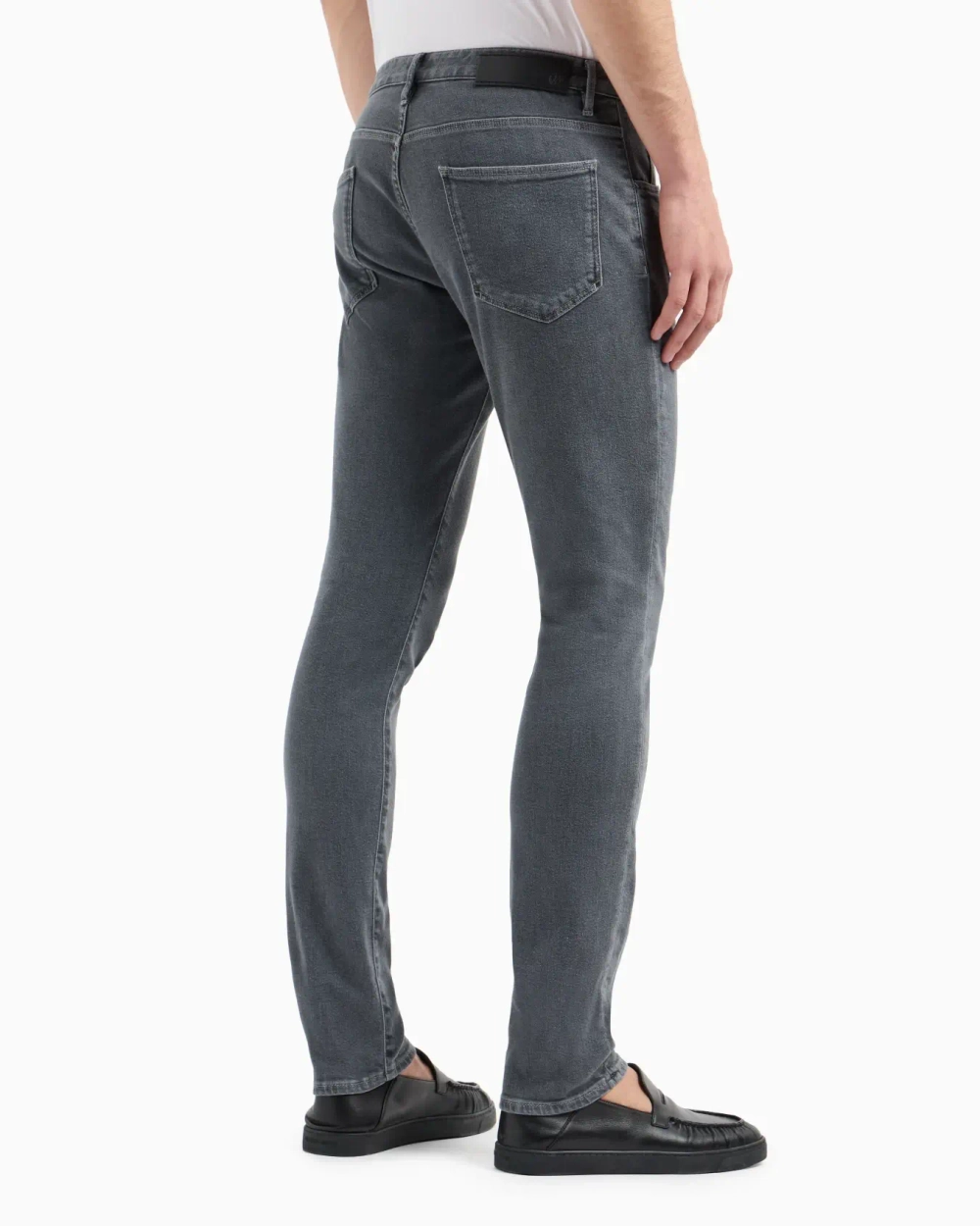 Slim Fit Stretch Cotton-Denim Trousers – мужские узкие брюки из стрейч-хлопка от GIORGIO ARMANI