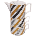 Набор чайный 3 предмета (чайник 500мл+ 2кружки 320мл) «Rome», полоски