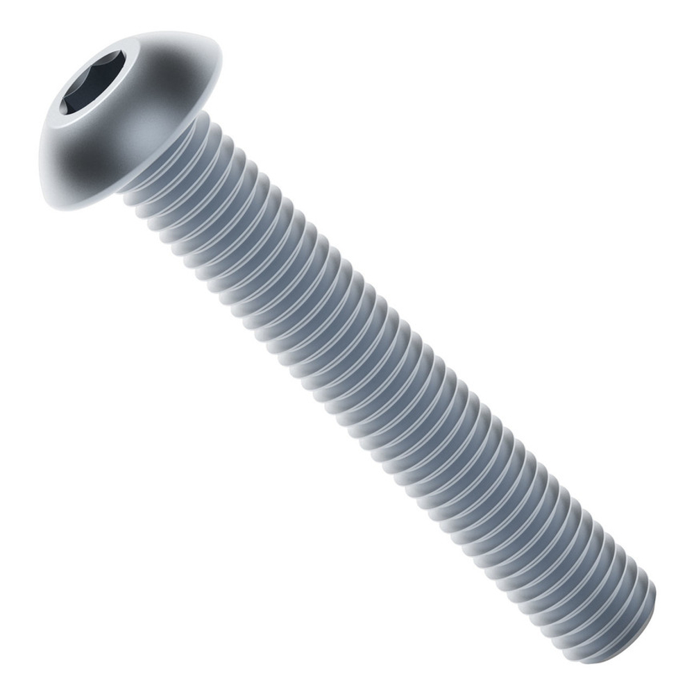 2802 Series Zinc-Plated Steel Button Head Screw (M4 x 0.7mm, 25mm Length) - 25 Pack