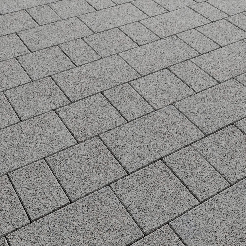 Тротуарная плитка СТАРЫЙ ГОРОД Гранит Белый, комплект из 3 видов плит