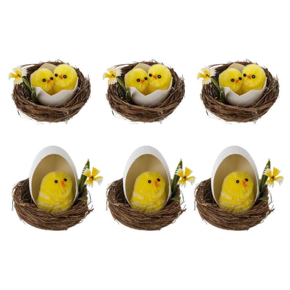 GAEM Набор из 6-ти изделий декоративных "Гнездо пасхальное" (6*4,5), L18 W14 H5,5 см